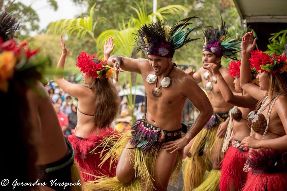 Cook Islands dancers performing on stage